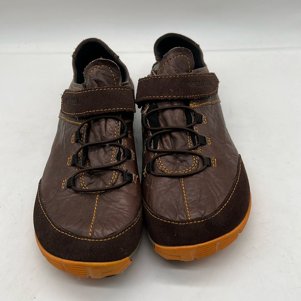 Merrell Brown Espresso Brown Leather Satsuma Shoes size 5.5 youth
